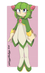 Size: 1280x2063 | Tagged: safe, artist:cryybabyyart, cosmo the seedrian, seedrian, 2026, female, looking at viewer, signature, smile, smiling at viewer, solo, standing