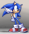 Size: 1723x2048 | Tagged: safe, artist:gumballoflegend, sonic the hedgehog, hedgehog, 2026, gradient background, hand on hip, looking offscreen, male, mouth open, one fang, open smile, pointing, smile, solo, standing