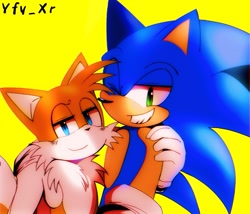 Size: 1391x1191 | Tagged: safe, artist:yfyvhvvv, miles "tails" prower, sonic the hedgehog
