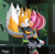 Size: 1936x1903 | Tagged: safe, artist:byghosteduard, amy rose, miles "tails" prower, nine, rusty rose, fox, hedgehog, sonic prime, 2025, absurd res, amy x tails, blushing, carrying them, cyborg, duo, female, hammer, heart, heart eyes, holding each other, indoors, kiss, kiss on lips, lidded eyes, male, nine x rusty rose, robot, rusty rose x tails, shipping, signature, straight, surprise kiss, surprised