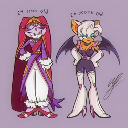 Size: 1440x1440 | Tagged: safe, artist:majo_sketches, blaze the cat, rouge the bat