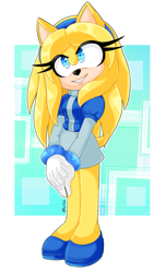 Size: 1025x1688 | Tagged: safe, artist:xmayatcx, maria robotnik, oc, oc:maria the hedgehog, hedgehog, 2024, female, looking offscreen, mobianified, outline, smile, solo, species swap, speedpaint available, speedpaint in description, standing, youtube link in description