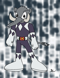 Size: 1000x1300 | Tagged: safe, artist:lol20, mastodon, mighty morphin power rangers, mobianified, power morpher
