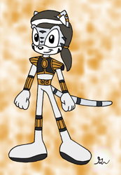 Size: 900x1300 | Tagged: safe, artist:lol20, mighty morphin power rangers, mobianified, power morpher, tiger, white tiger