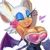 Size: 1400x1400 | Tagged: suggestive, artist:fsonic3, rouge the bat, bat, 2025, breasts, busty rouge, cleavage, female, heart, lidded eyes, looking at viewer, one eye closed, redraw, signature, simple background, smile, solo, sonic racing crossworlds, stretching, white background