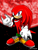 Size: 1800x2400 | Tagged: safe, artist:neostricker, knuckles the echidna, 2023, abstract background, clenched fists, grin, looking at viewer, smile, smiling at viewer, solo, standing