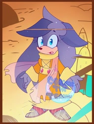 Size: 1555x2048 | Tagged: safe, artist:cerberustheterrible, echidna, gala-na, 2023, abstract background, border, looking at viewer, mouth open, redesign, solo, standing