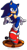 Size: 700x1280 | Tagged: safe, artist:sonicdash, sonic the hedgehog, hedgehog, 2012, arms out, looking offscreen, male, orange brown checkerboard, outline, simple background, solo, standing, standing on one leg, transparent background