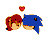 Size: 540x402 | Tagged: safe, artist:soneamlover, sally acorn, sonic the hedgehog, chipmunk, hedgehog, 2019, animated, duo, eyes closed, female, gif, head only, heart, male, no mouth, sally x sonic, shipping, simple background, straight