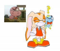 Size: 2048x1725 | Tagged: safe, artist:mariaartes51, cheese (chao), cream the rabbit, anais watterson (tawog), the amazing world of gumball