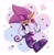 Size: 1770x1803 | Tagged: safe, artist:angiethecat, espio the chameleon, the murder of sonic the hedgehog, 2023, abstract background, chameleon, eyes closed, flower, holding something, male, mouth open, open smile, petal, rose, smile, solo