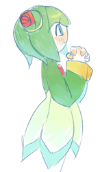 Size: 388x663 | Tagged: safe, artist:cham__623, cosmo the seedrian, seedrian, sonic x, 2024, from side, hands together, simple background, smile, solo, standing, white background