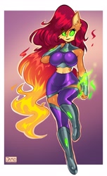 Size: 2491x4096 | Tagged: safe, artist:jamoart, sally acorn, starfire (dc comics)
