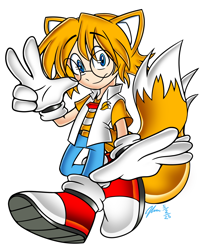 Size: 1080x1350 | Tagged: safe, artist:lazaruscross, miles "tails" prower, human, 2025, eyebrow clipping through hair, glasses, humanized, looking at viewer, partially humanized, simple background, smile, smiling at viewer, solo, style emulation, treads, uekawa style, white background