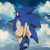 Size: 50x50 | Tagged: safe, artist:aoki6311, editor:sonicgirlfriend65, sonic the hedgehog, hedgehog, 2016, animated, clouds, edit, emoticon, gif, low res, male, smile, solo, thumbs up, wink