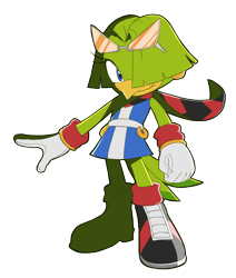 Size: 1200x1417 | Tagged: safe, artist:killerboss2, tekno the canary, bird, 2025, canary, clothes, dress, eyewear on head, glasses, hair over one eye, looking at viewer, riders style, scarf, simple background, smile, smiling at viewer, solo, style emulation, transparent background