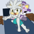 Size: 2000x2000 | Tagged: safe, artist:ticklebunny, blaze the cat, silver the hedgehog, barefoot, bed, duo, flat colors, indoors, smile, tickling