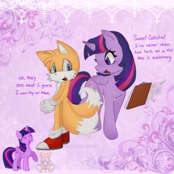 Size: 2048x2048 | Tagged: safe, artist:_bbutterfry, miles "tails" prower, my little pony, twilight sparkle