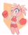 Size: 1620x1960 | Tagged: safe, artist:_kukuun, amy rose, abstract background, boxing gloves, looking at viewer, mouth open, outline, shorts, solo, white outline, workout outfit