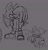 Size: 1173x1211 | Tagged: safe, artist:lunaliart, knuckles the echidna, rouge the bat, 2025, carrying them, dubious consent, duo, eyes closed, flying, frown, grey background, heart, kiss, kiss on cheek, knuxouge, line art, monochrome, shipping, simple background, smile, standing, straight, sweatdrop