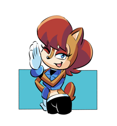 Size: 1280x1367 | Tagged: safe, artist:chauvels, sally acorn, chipmunk, 2024, female, looking at viewer, sally's ringblader outfit, solo