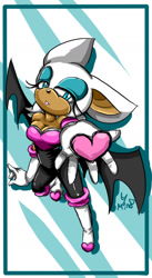 Size: 900x1637 | Tagged: safe, artist:mino-the-cat, rouge the bat, 2012, blowing a kiss, heart, lidded eyes, looking at viewer, reaching out, reaching towards the viewer, smile, solo