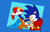Size: 2772x1754 | Tagged: safe, artist:theteyoman, sally acorn, sonic the hedgehog, chipmunk, hedgehog, 2023, abstract background, duo, female, looking at viewer, male, pose, sally x sonic, sally's vest and boots, shipping, smile, smiling at viewer, straight