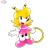 Size: 1280x1280 | Tagged: safe, artist:rowanxd, saffron bee, bee, knuckles chaotix, classic saffron, classic sonic (universe), classic style, female, holding something, looking at viewer, mouth open, open smile, ring, smile, solo, solo female