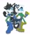 Size: 1771x2048 | Tagged: safe, artist:melodycler01, geoffrey st. john, hershey the cat, cat, skunk, 2024, clothes, duo, female, fist, fully clothed, geoffrey x hershey, glasses, male, pose, shipping, simple background, smile, straight, white background