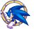 Size: 697x592 | Tagged: safe, artist:evmousser, sonic the hedgehog, hedgehog, 2011, alternate version, clenched teeth, colored version, holding something, looking at viewer, male, signature, simple background, smile, solo, star (symbol), transparent background