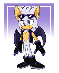 Size: 1080x1335 | Tagged: safe, artist:miar12ramz, oc, oc:topaz the bat, bat, 2025, boots, clothes, ear piercing, earring, eyewear on head, fankid, gilet, gloves, looking at viewer, male, oc only, parent:knuckles, parent:rouge, parents:knuxouge, smile, solo, sunglasses