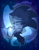 Size: 775x1004 | Tagged: safe, artist:ketlike, sonic the hedgehog, hedgehog, 2025, barefoot, dark, from above, gloves off, holding something, lidded eyes, looking at something, male, outline, paws, signature, solo, sparkles, star (sky)