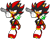 Size: 1024x791 | Tagged: safe, artist:twisterth, shadow the hedgehog, hedgehog, 2018, alternate version, arms folded, chaos emerald, duality, flat colors, frown, gun, holding something, looking offscreen, male, simple background, solo, standing, standing on one leg, transparent background, waking up (song)
