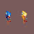 Size: 300x300 | Tagged: safe, artist:doa687, sonic the hedgehog, super sonic, 2017, animated, brown background, classic sonic, classic sonic (universe), duality, gif, hanging on, infinite loop, looking offscreen, pixel art, simple background, solo, sprite, super form