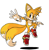 Size: 567x574 | Tagged: safe, artist:genesishero, miles "tails" prower, fox, 2026, looking offscreen, male, no pupils, reaching out, shoe swap, simple background, smile, soap shoes, solo, white background