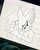 Size: 1646x2047 | Tagged: safe, artist:corffee, espio the chameleon, infinite the jackal, jackal, 2026, bust, chameleon, claws, duo, espio x infinite, fangs, gay, holding them, line art, looking at each other, male, monochrome, scar, shipping, simple background, top surgery scars, trans boy espio, trans male, transgender, white background