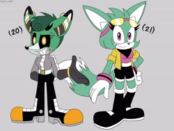 Size: 4000x3000 | Tagged: safe, artist:fartist2020, cassia the pronghorn, sonar the fennec, redesign