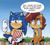 Size: 1920x1714 | Tagged: safe, artist:veeloopz, sally acorn, sonic the hedgehog, chipmunk, hedgehog, archie sonic online, 2025, daytime, dialogue, duo, eating, english text, female, food, holding something, male, popcorn, sally's vest and boots, sitting, speech bubble