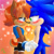 Size: 700x700 | Tagged: safe, artist:sn0wyangel, sally acorn, sonic the hedgehog, chipmunk, hedgehog, 2014, archie sonic the hedgehog, blushing, duo, female, heart, holding hands, looking at each other, male, sally x sonic, sally's ringblader outfit, shipping, sparkles, straight