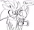 Size: 902x800 | Tagged: safe, artist:ilovetails, miles "tails" prower, silver the hedgehog, 2025, blushing, dialogue, duo, english text, eyes closed, gay, holding something, kiss, kiss on cheek, line art, monochrome, mug, shipping, silvails, simple background, sketch, speech bubble, standing, surprise kiss, surprised, sweatdrop, text, wagging tail, walking, white background