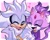 Size: 2500x2000 | Tagged: safe, artist:lou_lubally, blaze the cat, silver the hedgehog, cat, hedgehog, 2023, blushing, cute, duo, female, hands together, happy, heart, male, shipping, silvaze, smile, straight