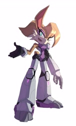 Size: 2274x3744 | Tagged: safe, artist:speendlexmk2, bunnie rabbot, rabbit, cybernetic, cyborg, female, looking at viewer, pose, simple background, solo, standing, white background