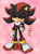 Size: 1024x1366 | Tagged: safe, artist:theretrogirl, shadow the hedgehog, 2023, cute, eyes closed, hand on hip, japanese text, mouth open, one fang, shadowbetes, solo, sparkles, text