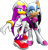 Size: 1280x1325 | Tagged: safe, artist:cirrates, editor:cirrates, rouge the bat, wave the swallow, 2019, 3d, absurd res, arm around shoulders, duo, edit, lesbian, looking at each other, shipping, simple background, smile, standing, transparent background, wavouge
