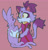 Size: 1955x2048 | Tagged: safe, artist:battiegutz, blaze the cat, cat, 2023, blazebetes, clothes, confused, cute, duo, espeon, eyelashes, female, flat colors, fur markings, holding them, looking at each other, pink background, pokemon, question mark, simple background, standing, star (symbol), yellow sclera
