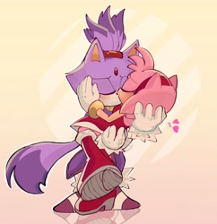 Size: 3878x4008 | Tagged: safe, artist:danonino, artist:haarumm_, amy rose, blaze the cat, amy x blaze, kissing, lesbian, shipping