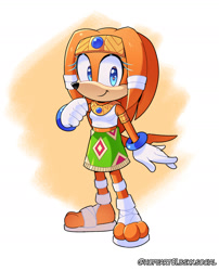 Size: 1532x1896 | Tagged: safe, artist:kyarathewolf, tikal, echidna, female, looking at viewer, pose, solo, standing