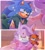 Size: 1932x2148 | Tagged: safe, artist:floobit_alex, blaze the cat, marine the raccoon, sonic the hedgehog, pout, tangled (movie), trio
