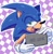 Size: 600x611 | Tagged: safe, artist:la_gata_golosa_, sonic the hedgehog, 2023, barbie mugshot meme, holding something, lidded eyes, looking at viewer, meme, mouth open, mugshot, open smile, outline, signature, smile, smiling at viewer, solo, sparkles, white outline, wink, winking at viewer