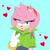 Size: 1200x1200 | Tagged: safe, artist:demonhedgehog, amy rose, 2017, alternate outfit, backwards v sign, clothes, heart, lidded eyes, looking at viewer, mouth open, shirt, solo, standing, v sign